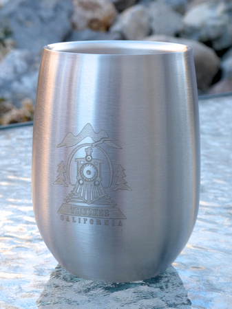 Stainless Steel, Laser Etched - Insulated Wine Glass!